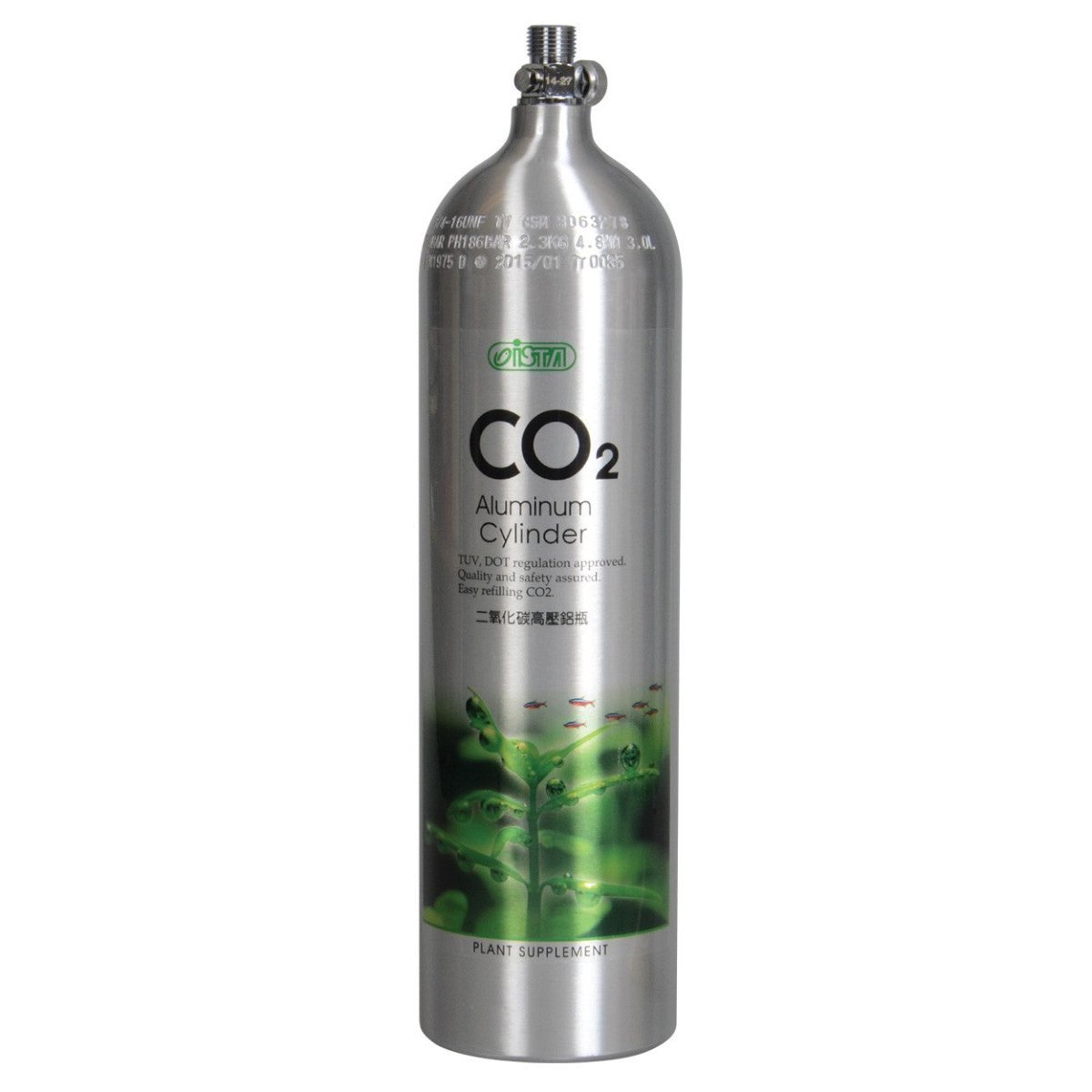 Ista Aluminium CO2 Cylinder (Face Up) - Aquatech Aquariums